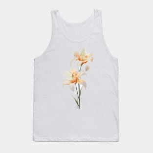 White lily flowers, watercolor style Tank Top